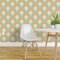 Non-Pasted Wallpaper 2FT Wide Boho Rainbow Scallop Minimalist Modern Geometric Art Deco Warm Pastel Soft Gold Blush Pink Aqua Mint Traditional Wallpaper by Spoonflower